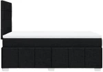 vidaXL Κρεβάτι Boxspring με Στρώμα Μαύρο 120x190 εκ. Υφασμάτινο