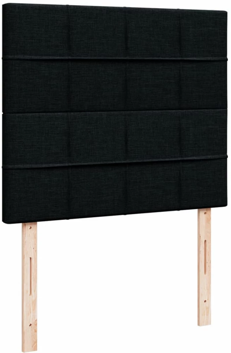 vidaXL Κρεβάτι Boxspring με Στρώμα Μαύρο 120x190 εκ. Υφασμάτινο
