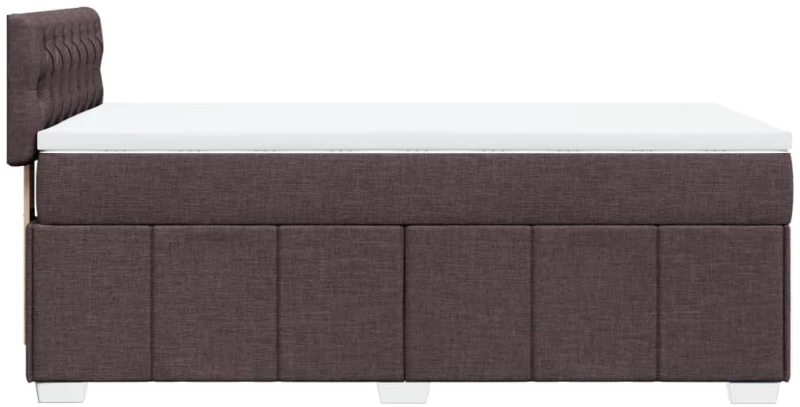 vidaXL Κρεβάτι Boxspring με Στρώμα Σκούρο Καφέ 100x200 εκ. Υφασμάτινο