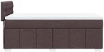 vidaXL Κρεβάτι Boxspring με Στρώμα Σκούρο Καφέ 100x200 εκ. Υφασμάτινο