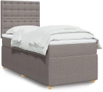 vidaXL Κρεβάτι Boxspring με Στρώμα Taupe 80x200 εκ. Υφασμάτινο