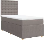 vidaXL Κρεβάτι Boxspring με Στρώμα Taupe 80x200 εκ. Υφασμάτινο