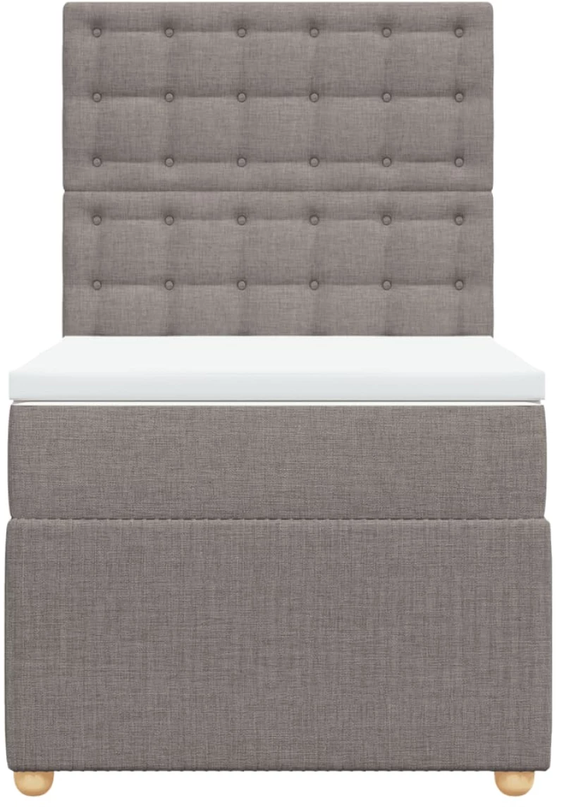 vidaXL Κρεβάτι Boxspring με Στρώμα Taupe 80x200 εκ. Υφασμάτινο