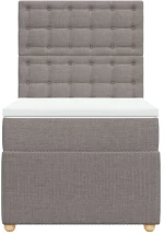 vidaXL Κρεβάτι Boxspring με Στρώμα Taupe 80x200 εκ. Υφασμάτινο