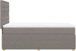 vidaXL Κρεβάτι Boxspring με Στρώμα Taupe 80x200 εκ. Υφασμάτινο