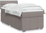 vidaXL Κρεβάτι Boxspring με Στρώμα Taupe 100 x 200 εκ. Υφασμάτινο