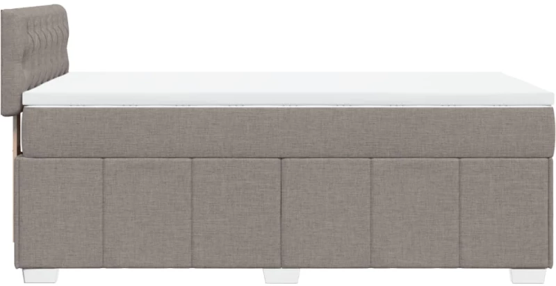 vidaXL Κρεβάτι Boxspring με Στρώμα Taupe 100 x 200 εκ. Υφασμάτινο