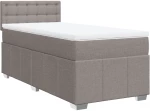 vidaXL Κρεβάτι Boxspring με Στρώμα Taupe 100 x 200 εκ. Υφασμάτινο