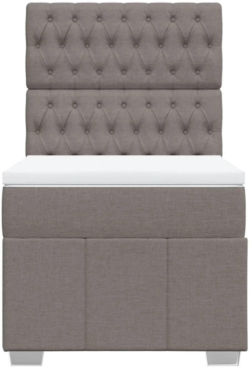 vidaXL Κρεβάτι Boxspring με Στρώμα Taupe 100 x 200 εκ. Υφασμάτινο
