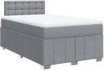 vidaXL Κρεβάτι Boxspring με Στρώμα Ανοιχτό Γκρι 120x190 εκ. Υφασμάτινο