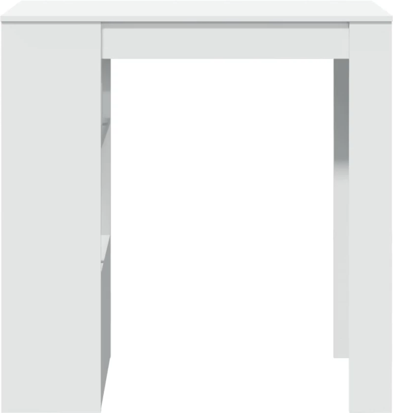 vidaXL Τραπέζι Μπαρ με Ράφια Λευκό 102 x 50 x 103,5 εκ.από Επεξ. Ξύλο
