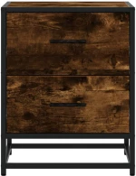 vidaXL Κομοδίνα Καπνιστή Δρυς 40x31x50 εκ. Επεξεργασμένο Ξύλο