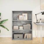 vidaXL Βιβλιοθήκη Γκρι Σκυροδέματος 80x30x114 εκ. Επεξεργ. Ξύλο