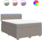 vidaXL Κρεβάτι Boxspring με Στρώμα Taupe 160x200 εκ. Υφασμάτινο
