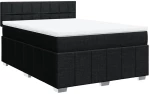 vidaXL Κρεβάτι Boxspring με Στρώμα Μαύρο 160x200 εκ. Υφασμάτινο