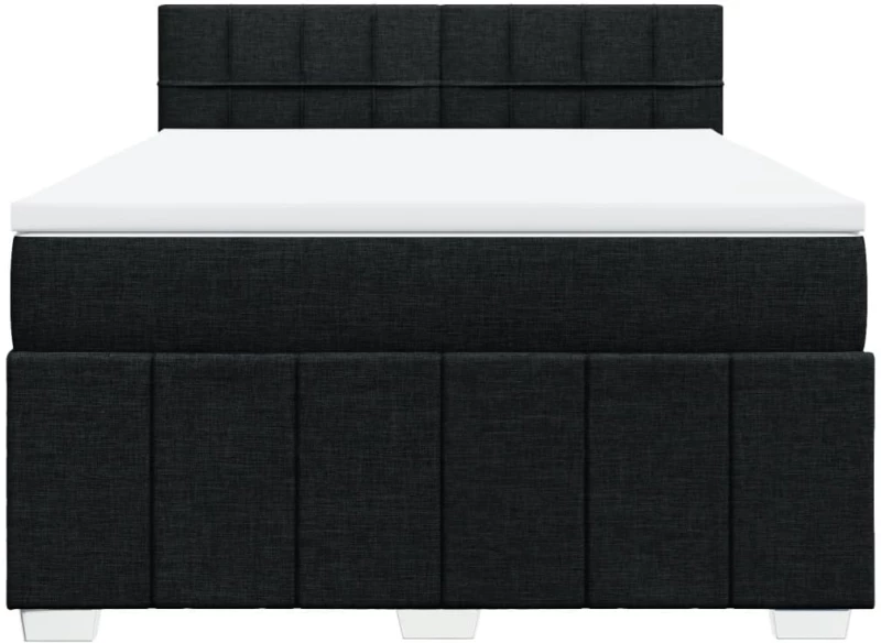 vidaXL Κρεβάτι Boxspring με Στρώμα Μαύρο 160x200 εκ. Υφασμάτινο