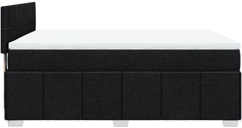 vidaXL Κρεβάτι Boxspring με Στρώμα Μαύρο 160x200 εκ. Υφασμάτινο