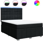 vidaXL Κρεβάτι Boxspring με Στρώμα Μαύρο 160x200 εκ. Υφασμάτινο
