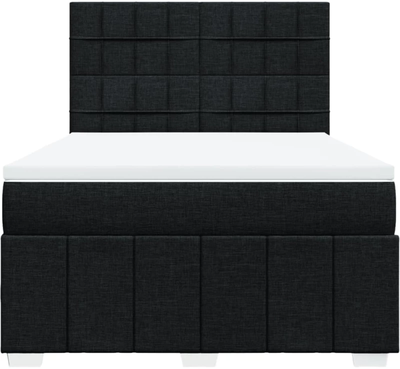 vidaXL Κρεβάτι Boxspring με Στρώμα Μαύρο 160x200 εκ. Υφασμάτινο