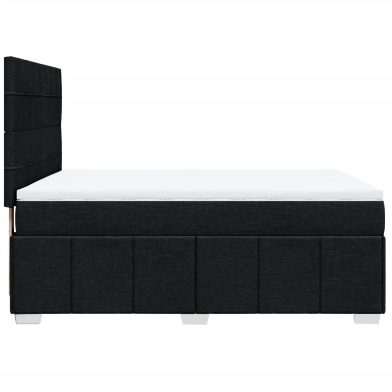 vidaXL Κρεβάτι Boxspring με Στρώμα Μαύρο 160x200 εκ. Υφασμάτινο