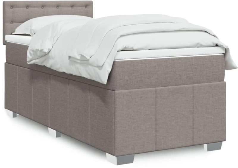 vidaXL Κρεβάτι Boxspring με Στρώμα Taupe 80x200 εκ. Υφασμάτινο