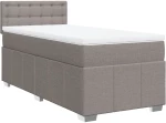vidaXL Κρεβάτι Boxspring με Στρώμα Taupe 80x200 εκ. Υφασμάτινο