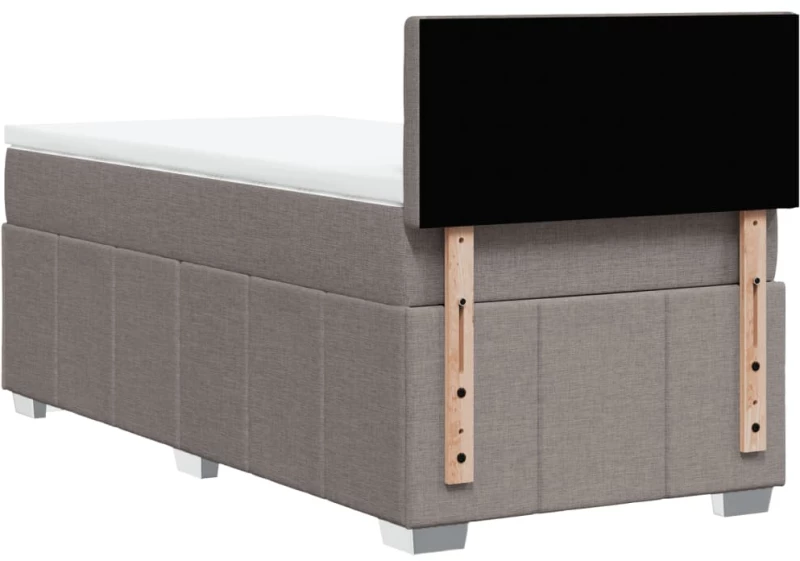 vidaXL Κρεβάτι Boxspring με Στρώμα Taupe 80x200 εκ. Υφασμάτινο
