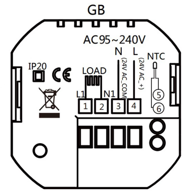 Smart θερμοστάτης χώρου BHT-15GBLW, πετρελαίου, WiFi, λευκός