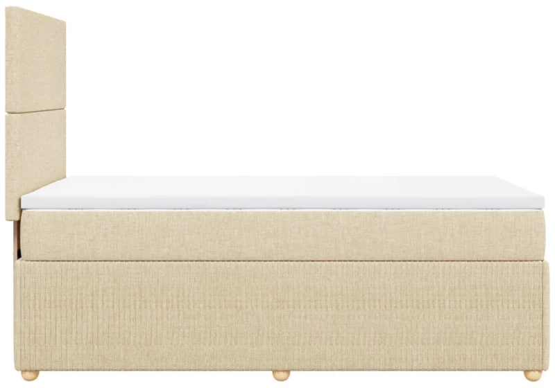 vidaXL Κρεβάτι Boxspring με Στρώμα Κρεμ 90x190 εκ.Υφασμάτινο