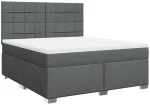 vidaXL Κρεβάτι Boxspring με Στρώμα Σκούρο Γκρι 180x200 εκ Υφασμάτιν