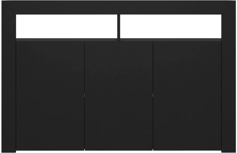 vidaXL Μπουφές με LED Μαύρος 115,5x30x75 εκ.