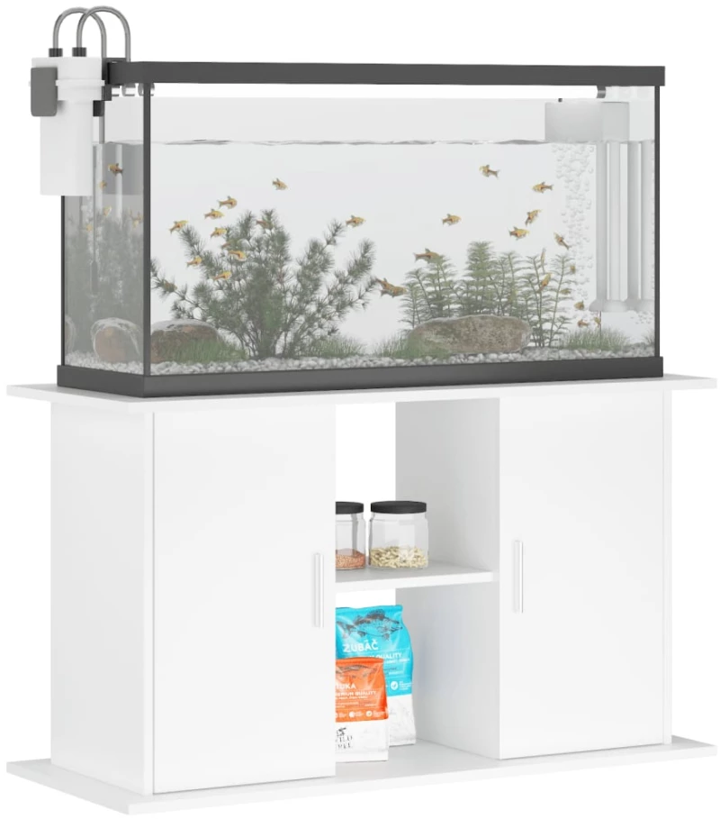 vidaXL Βάση Ενυδρείου Λευκή 101 x 41 x 58 εκ. από Επεξεργασμένο Ξύλο