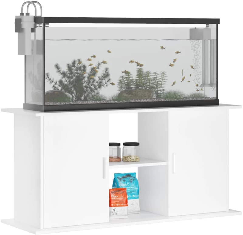 vidaXL Βάση Ενυδρείου Λευκή 121 x 41 x 58 εκ. από Επεξεργασμένο Ξύλο