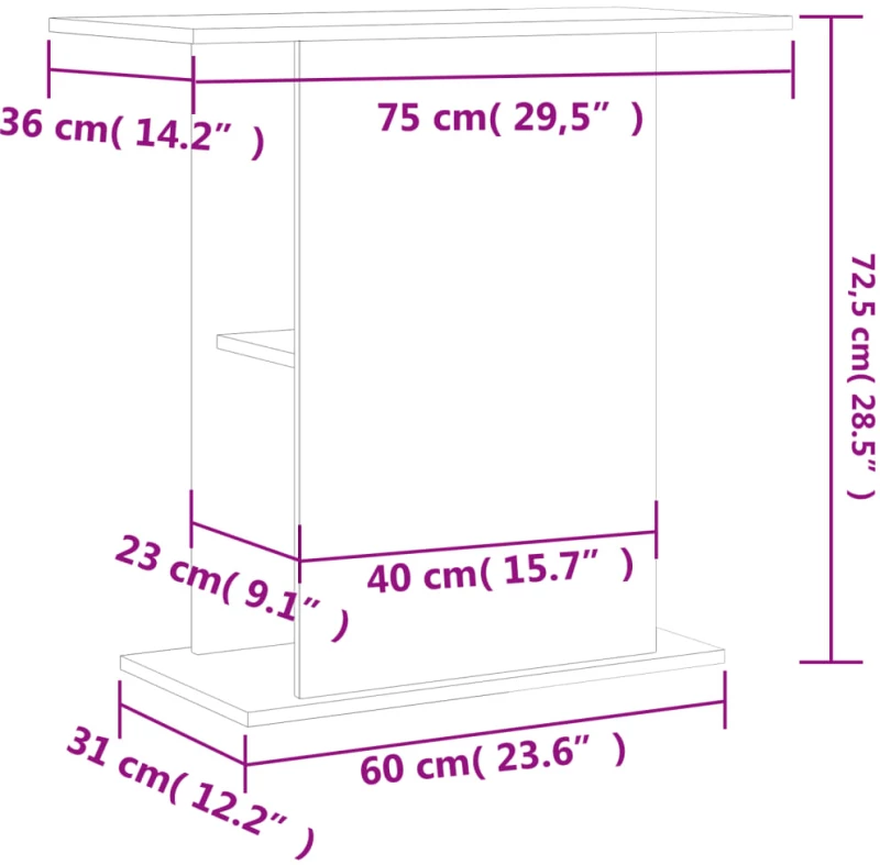 vidaXL Βάση Ενυδρείου Sonoma Δρυς 75x36x72,5 εκ. Επεξεργασμένο Ξύλο