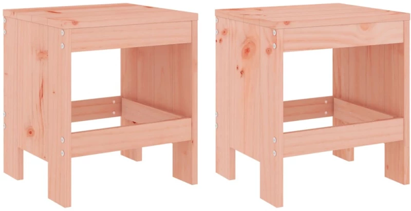 vidaXL Σκαμπό Κήπου 2 τεμ. 40 x 36 x 45εκ. Μασίφ Ξύλο Ψευδοτσούγκας