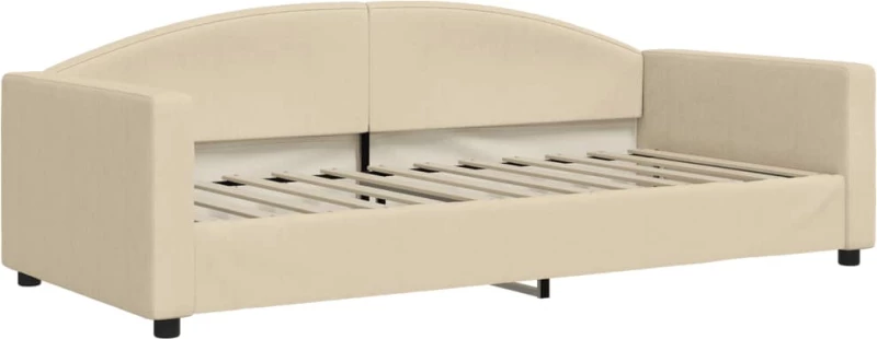 vidaXL Καναπές Κρεβάτι Συρόμενος Κρεμ 90 x 200 εκ. Ύφασμα