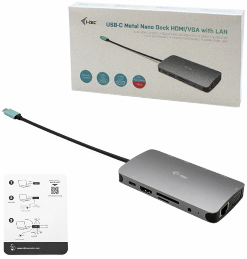 Dockstation i-Tec C31NANODOCKVGAPD     Ασημί
