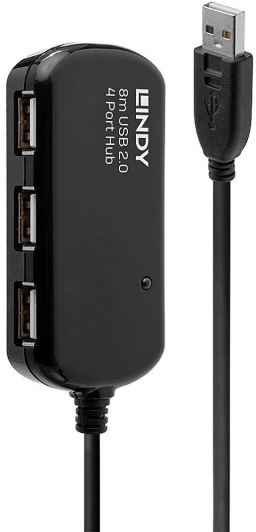 USB Hub LINDY 42781 Μαύρο