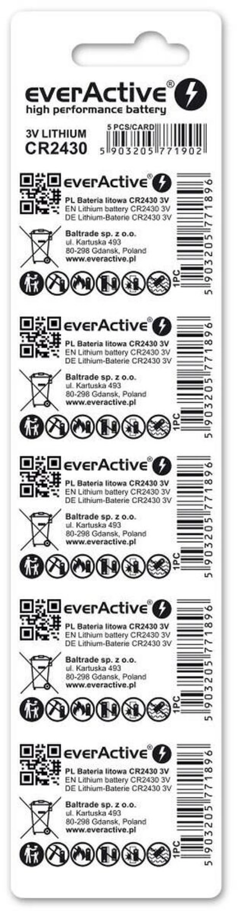 Μπαταρίες EverActive CR2430 (5 Μονάδες)