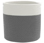 vidaXL Καλάθια Αποθήκευσης 2 τεμ. Γκρι/Λευκό Ø28 x 28 εκ. Βαμβακερά