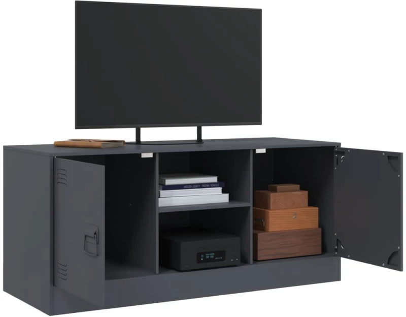 vidaXL Έπιπλο Τηλεόρασης Ανθρακί 99x39x44 εκ. από Χάλυβα