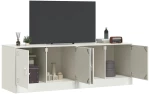 vidaXL Έπιπλα Τηλεόρασης 2 τεμ. Λευκό 67 x 39 x 44 εκ. από Χάλυβα