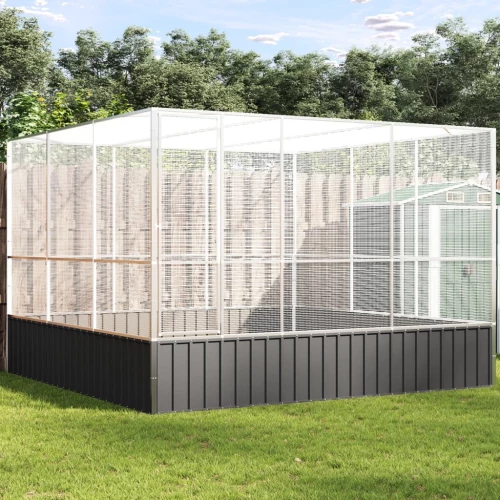 vidaXL Κλουβί Ασημένιο 311x307x212 εκ. Ατσάλινο