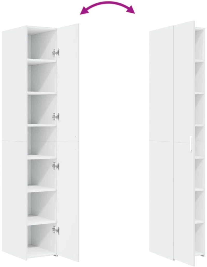 vidaXL Ντουλάπι Λευκό 30x42,5x185 εκ. από Επεξεργασμένο Ξύλο