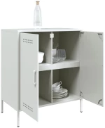 vidaXL Μπουφές Λευκός 68x39x79 εκ. από Ατσάλι
