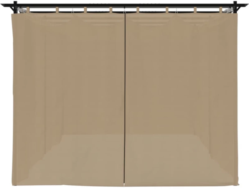 vidaXL Κιόσκι με Κουρτίνες Taupe 6x3 μ. Ατσάλινο