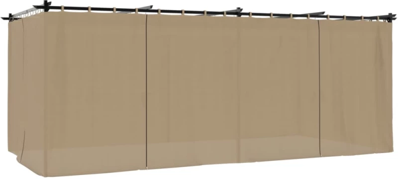 vidaXL Κιόσκι με Κουρτίνες Taupe 6x3 μ. Ατσάλινο