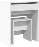 vidaXL Μπουντουάρ και Σκαμπό Λευκό 60 x 40 x 113,5 εκ.