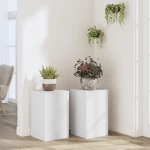 vidaXL Βάσεις Φυτών 2 τεμ. Λευκές 30x30x50 εκ. από Επεξεργασμένο Ξύλο