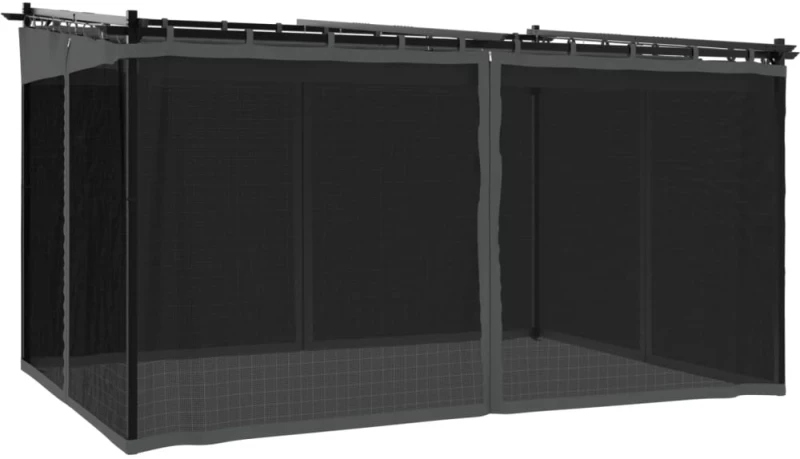 vidaXL Κιόσκι με Τοίχους από Δίχτυ Ανθρακί 4x3 μ. από Ατσάλι